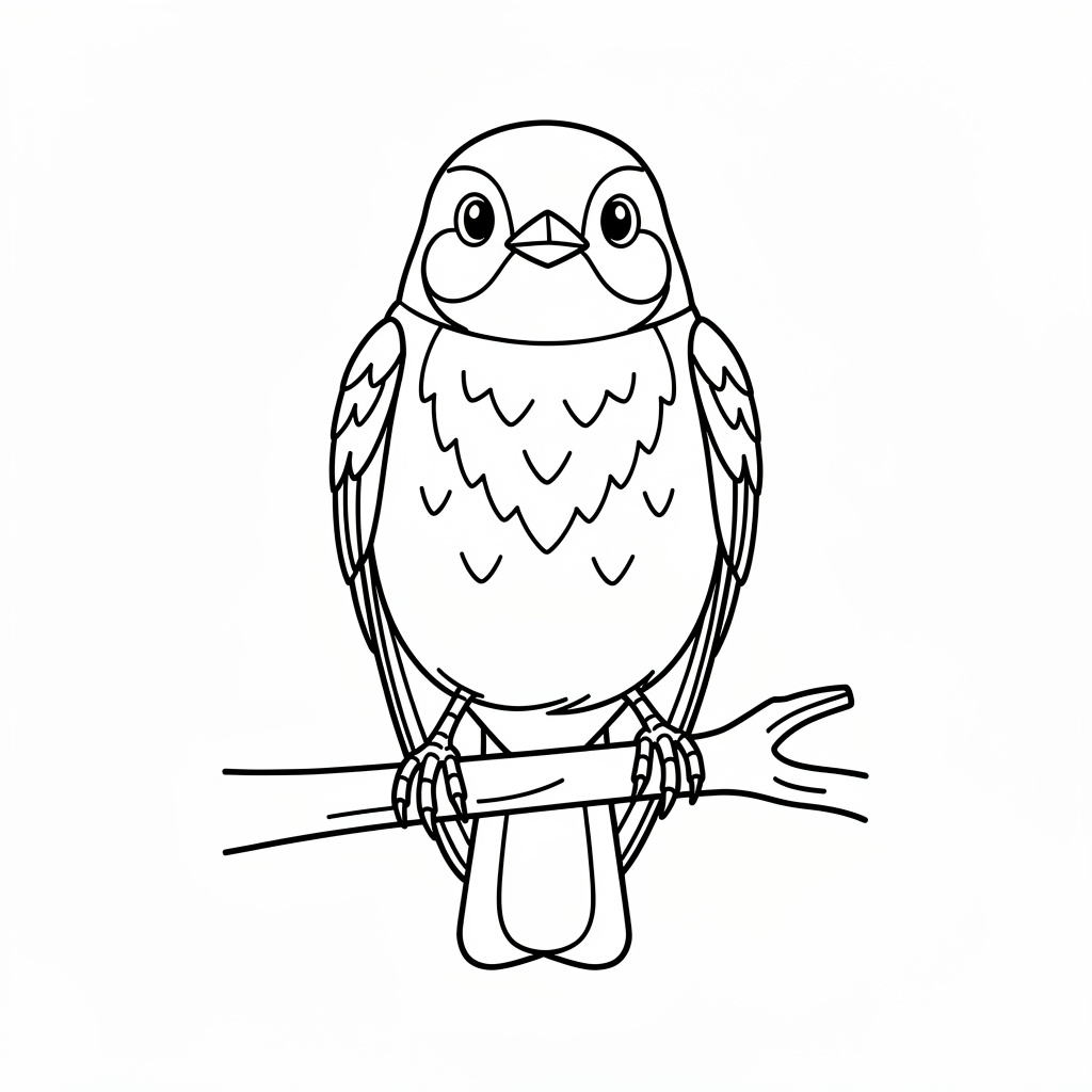 Részletes cinege madár színező