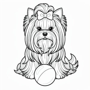Részletes kutyás felnőtt kifestő yorkshire terrierről