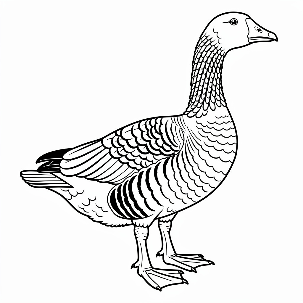 Részletes libás színező nyomtatható fodros magyar lúdról