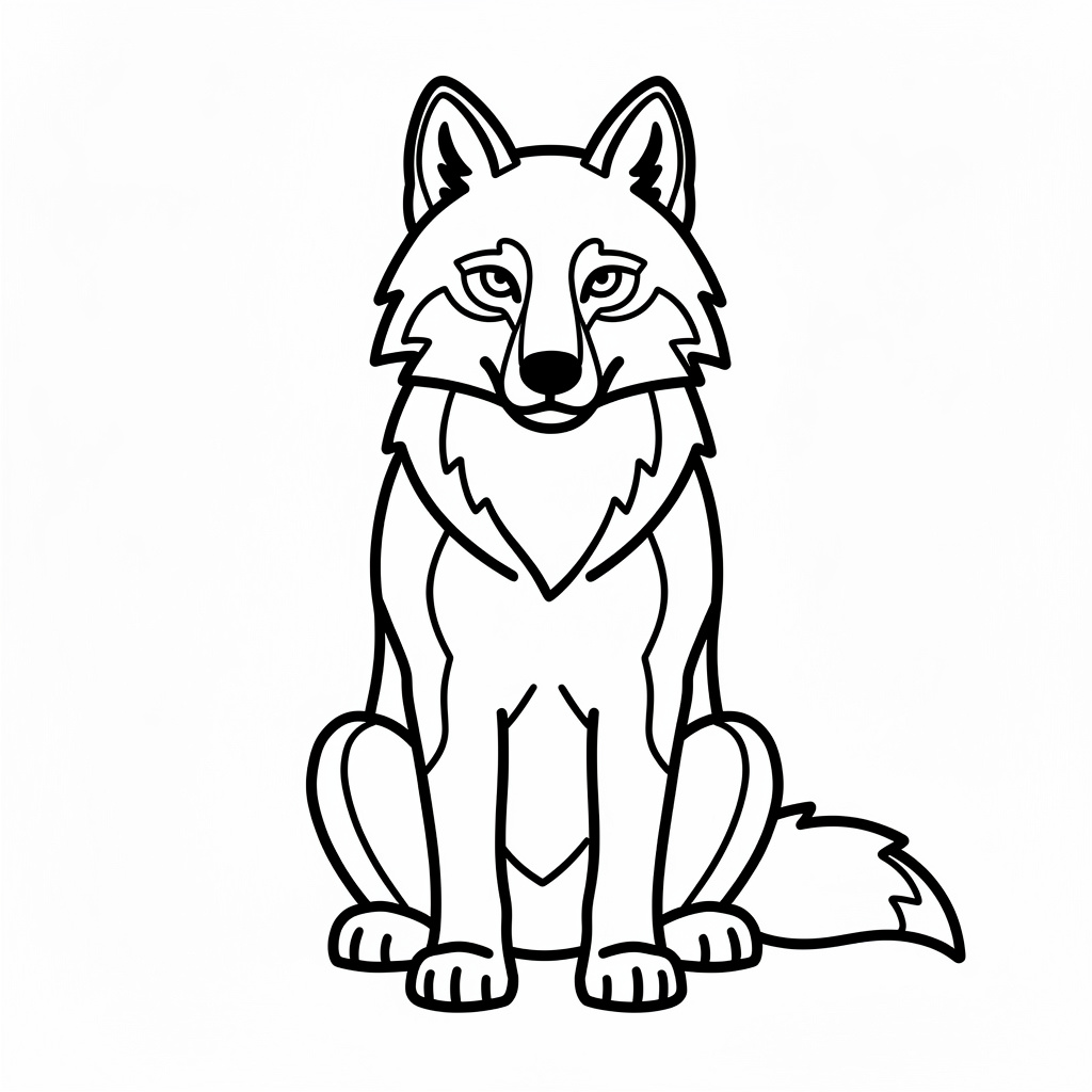 Szép farkas színező nyomtatható gyerekeknek