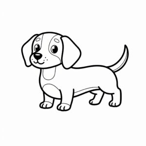 Tacskó kutyás színezőlap gyerekeknek