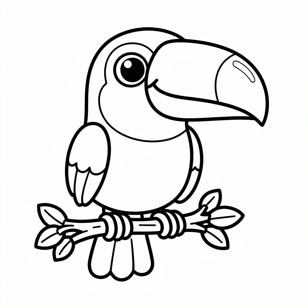Tukán madár színező ovisoknak egyszerű vonalakkal