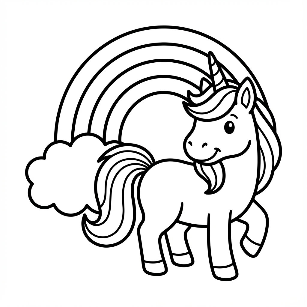 Egyszerű unikornis színező ovisoknak