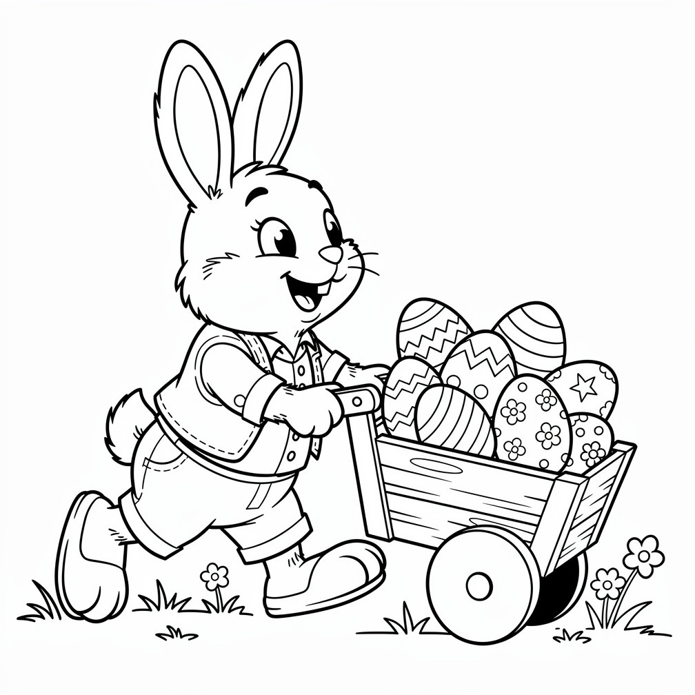 A4-es húsvéti nyúl kifestőlap az ünnepi készülődéshez