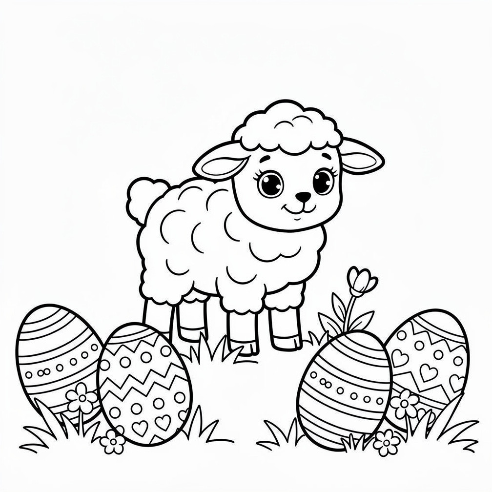 Húsvéti bárány színező