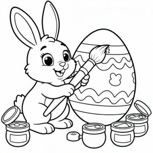 Ingyenesen letölthető húsvéti nyuszis színező nyomtatható változatban