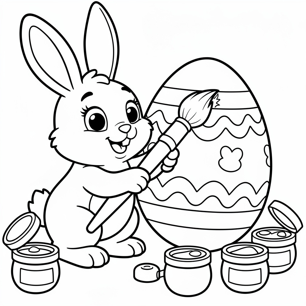 Ingyenesen letölthető húsvéti nyuszis színező nyomtatható változatban