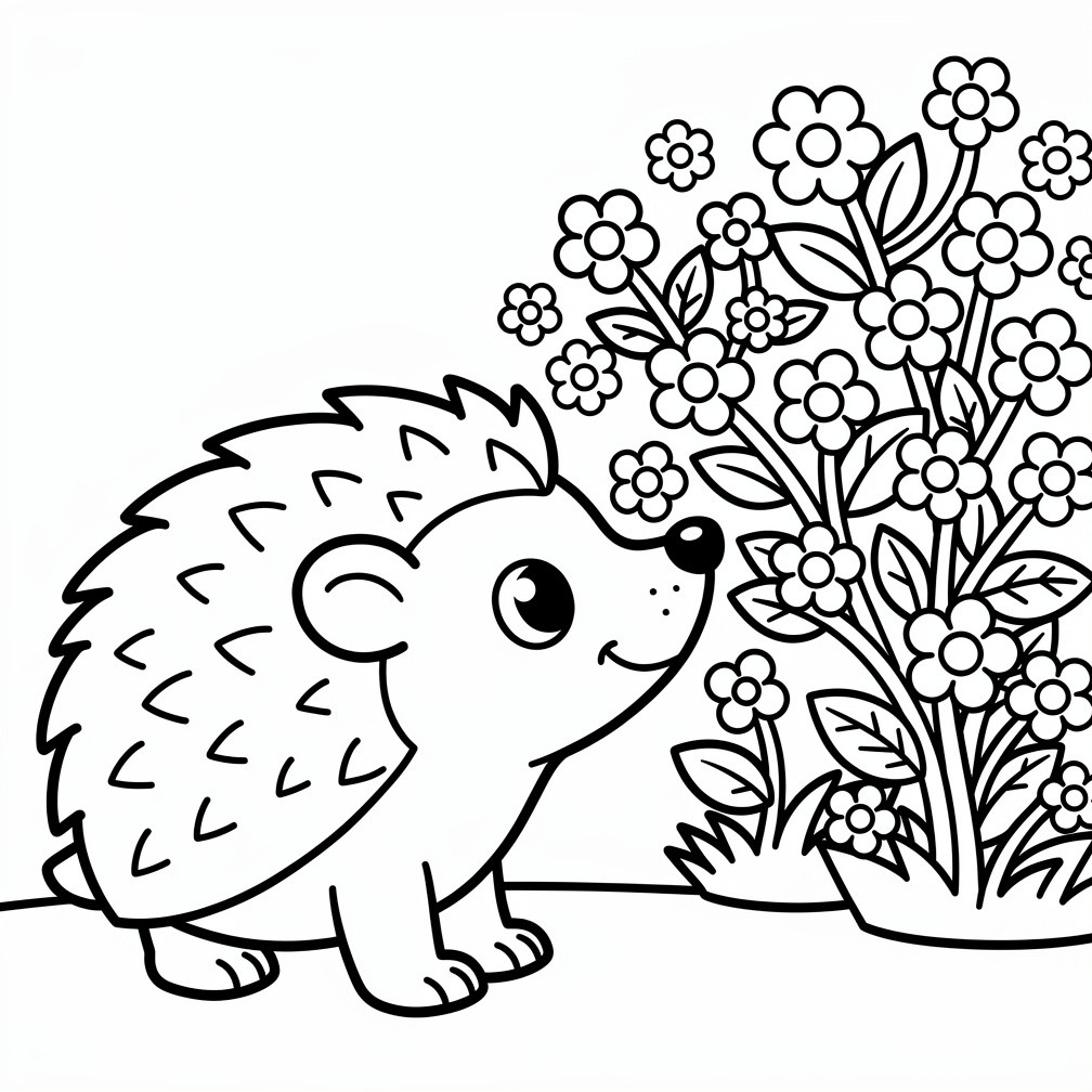 Sün a virágzó bokrok alatt