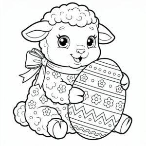 Ünnepi dekorációhoz húsvéti bárány hímes tojással