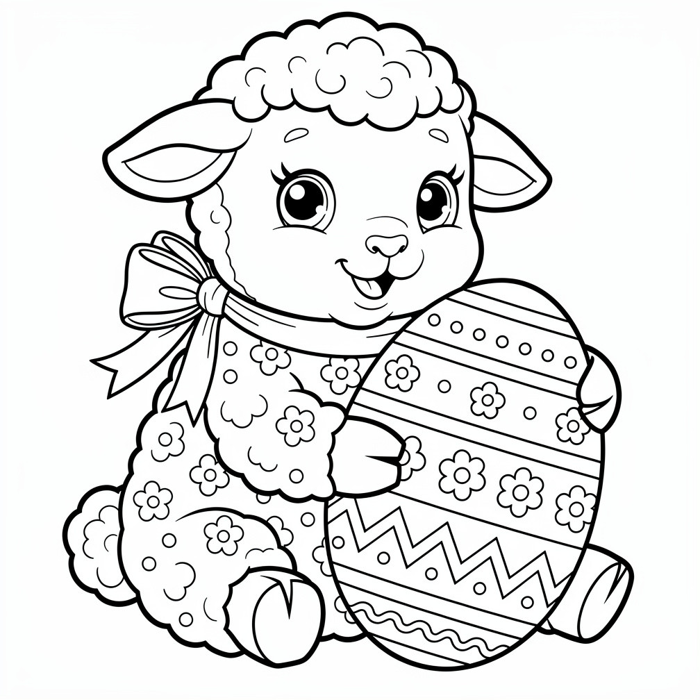 Ünnepi dekorációhoz húsvéti bárány hímes tojással