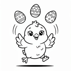 Vidám és kreatív húsvéti csibe rajz gyerekeknek