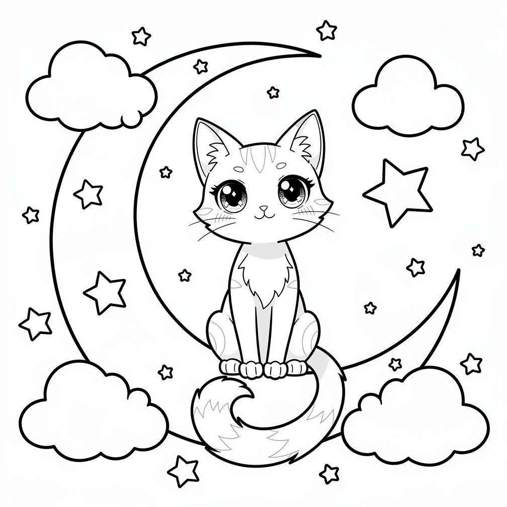 Anime cica színező lányoknak nyomtatható, ami nagyon népszerű a cicás kategória oldalon.