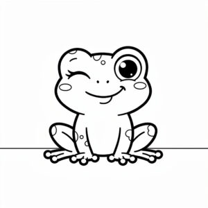 Bájos kacsintó béka színező állatrajongóknak