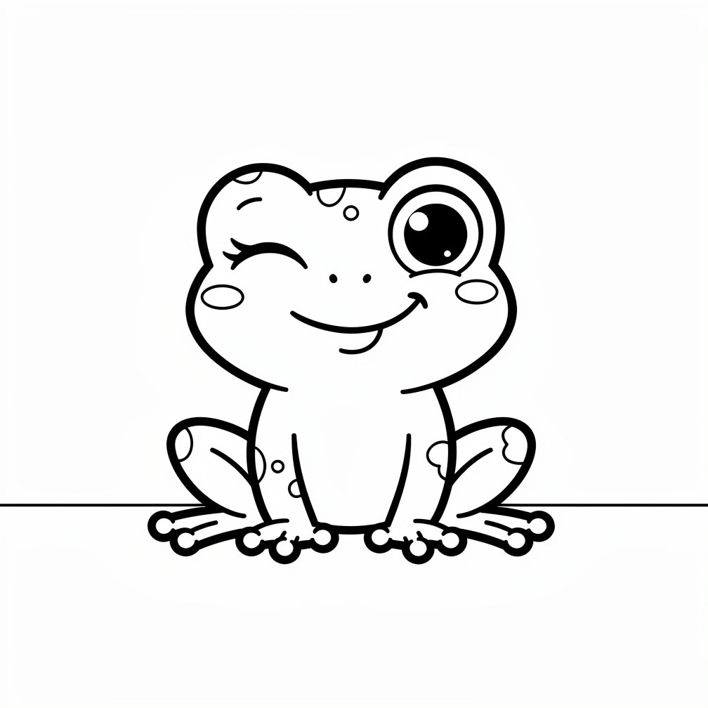 Bájos kacsintó béka színező állatrajongóknak 9 Bájos kacsintó béka színező állatrajongóknak a békás kategória mókás jelenetei közül.