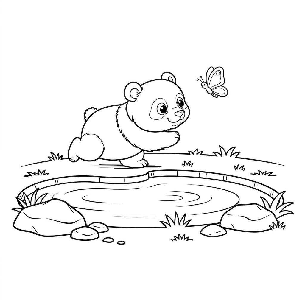 Cuki és könnyű panda rajz kicsiknek