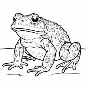 Nyomtatható realisztikus varangy vonalrajz nagyobb gyerekeknek