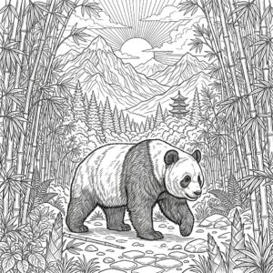 Realisztikus panda színező felnőtteknek és nagyobbaknak