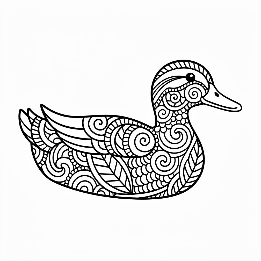 Részletes kacsa zentangle kreatív felnőtteknek 9 Részletes kacsa zentangle kreatív felnőtteknek a kacsás kategória relaxációs kiadásából.