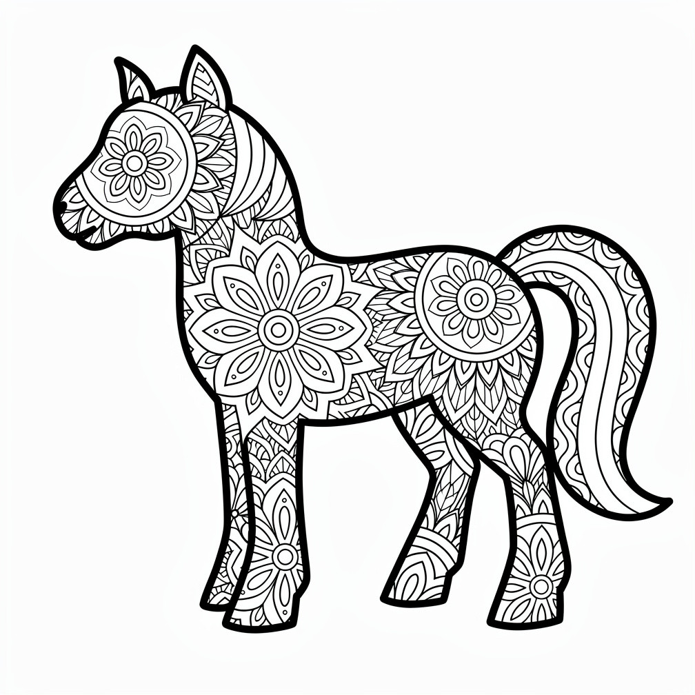 Részletes póni mandala kreatív felnőtteknek 9 Részletes póni mandala kreatív felnőtteknek a pónis kategória relaxációs gyűjteményéből.