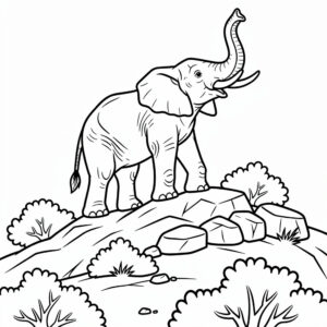 Trombitáló elefánt színező fiúknak és lányoknak